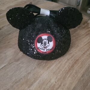 Disney Black Sequin Loungefly Crossbody Mickey Mouse Ears Retired Heart Logo